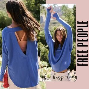 Free People Blue Long Sleeve Top